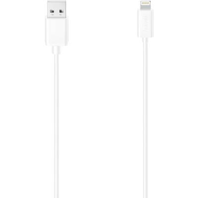 A white USB to Lightning cable used for charging and data transfer for Apple devices.