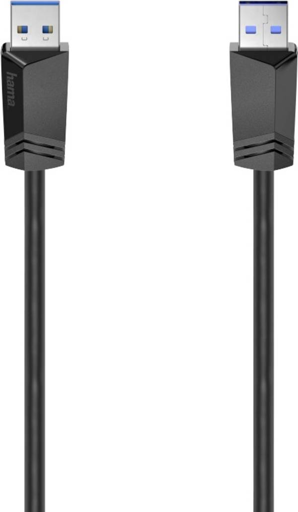 Hama USB cable USB 3.2 1st Gen USB-A plug 1.50 m Black double shielding 00200624