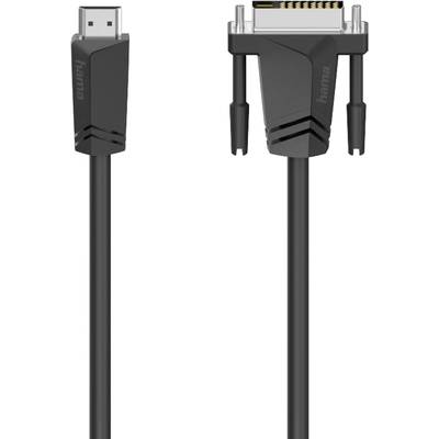 'Black cable with HDMI and DVI connectors, suitable for connecting monitors and televisions.'