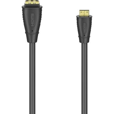 'An HDMI cable with a standard and a mini connector, used for digital video and audio transmission.'
