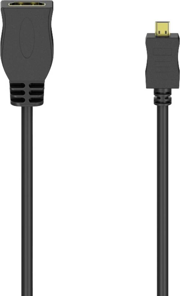 Hama 00205168 HDMI Adapter cable [1x HDMI socket - 1x HDMI plug D Micro] Black  10 cm