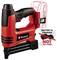 Einhell Nail Gun, red-black, with note 'Battery & Charger Not Included'. Ideal for DIY Projects.