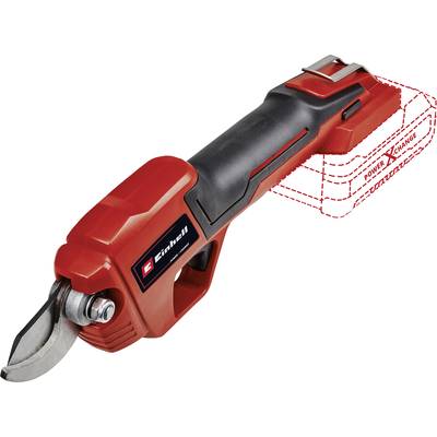 Battery-powered secateurs in Red-Black with ergonomic handle and blades, suitable for garden work. Device without visible battery.