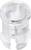 Transparent cylindrical plastic pin; may be used for fastening or as a spacer.
