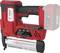 A red cordless nail gun with 'Air Impact' printed on it and technical specifications. It has a 20V battery and can hold 100 nails.