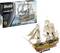 Revell's 'HMS Victory' model kit in 1:225 scale, showcasing the model of the historic sailing ship with detailed sails and masts.