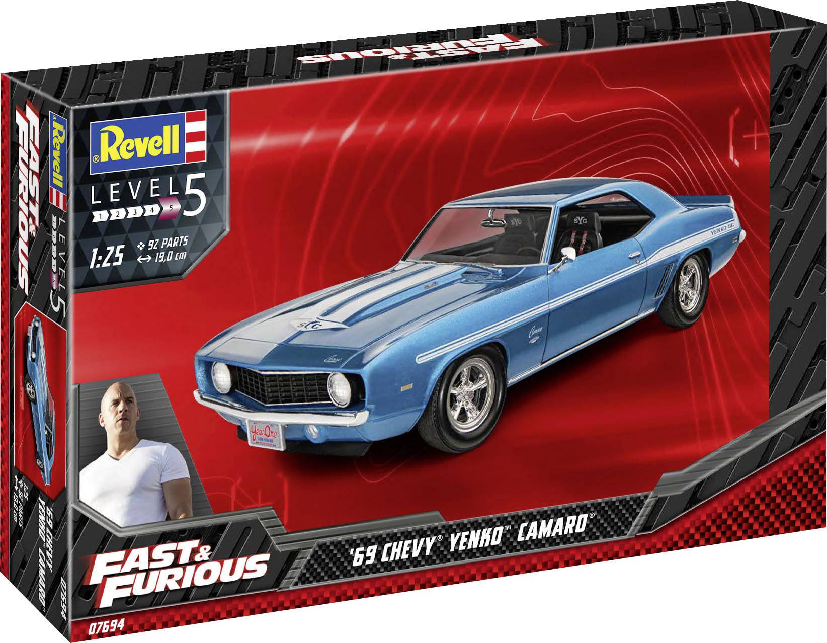 Revell RV 1:24 Fast & Furious 1969 Chevy Camaro Yenko 1:24 Model car-8
