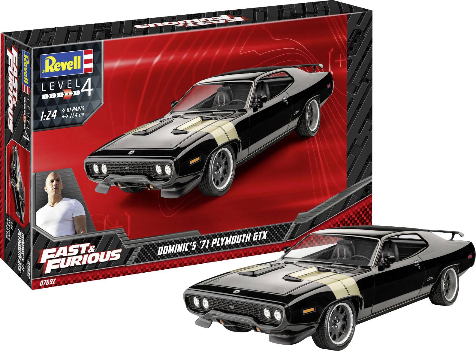 Revell RV 1:24 Fast & Furious - Dominics 1971 Plymouth GTX 1:24 Model car-0