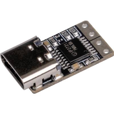 USB-C module with integrated chip that controls various electronic functions.
