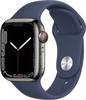Apple Watch Series 7 GPS + Cellular 41 mm Stainless steel Graphite Sports strap Abyss blue