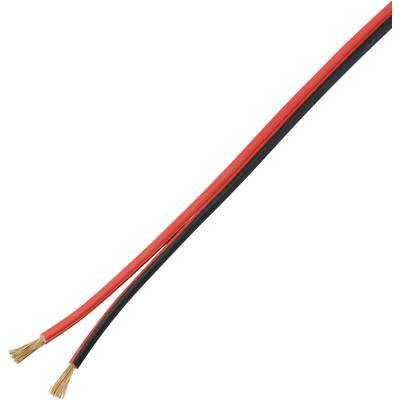 Two individual electrical wires, one red and one black, with stripped ends.
