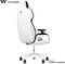 A ergonomic office chair in white and black by Thermaltake, designed by Studio F. A. Porsche.