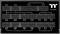 Power supply connection field with 24-pin ATX, 4+4-pin CPU, 6+2-pin PCI-E and peripheral/SATA connectors. Marked 'Thermaltake'.