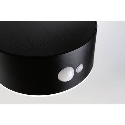 A round, black lamp with two sensors on the front. It is designed for use in darkness.