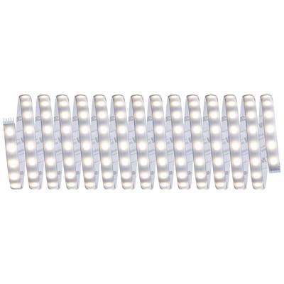Several white LED strips, arranged parallel to each other, shine brightly.