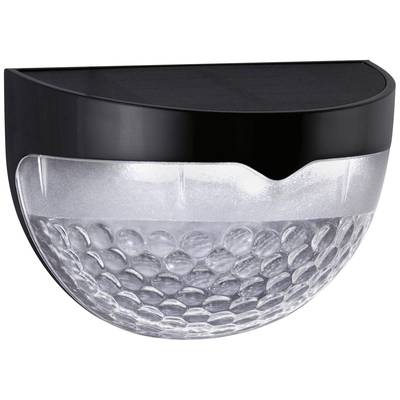 Semi-circular black and transparent wall-mounted light fitting with a honeycomb-like structure, suitable for exterior illumination.