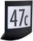 Black shield with illuminated display shows the number '47c'.