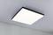 Rectangular ceiling light with a black frame, emitting uniform white light in a modern room.