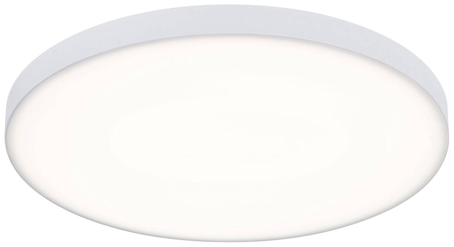 A round, modern LED ceiling light with a simple white border, radiating uniform, diffused light.