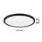 Round ceiling light in black with white cover, diameter 293 mm, height 28 mm, for modern interior lighting.