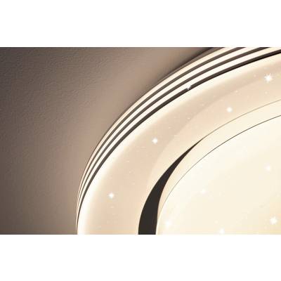 Decorative ceiling light with a circular design and sparkling light effects.