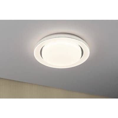 Modern ceiling light with a round, minimalist design illuminates a room evenly.
