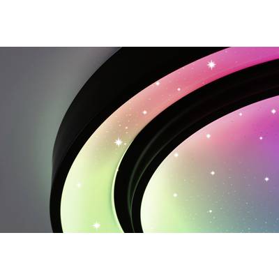 Light panel with colour gradients transitioning from green to pink, with white light points representing stars. Atmospheric lighting.
