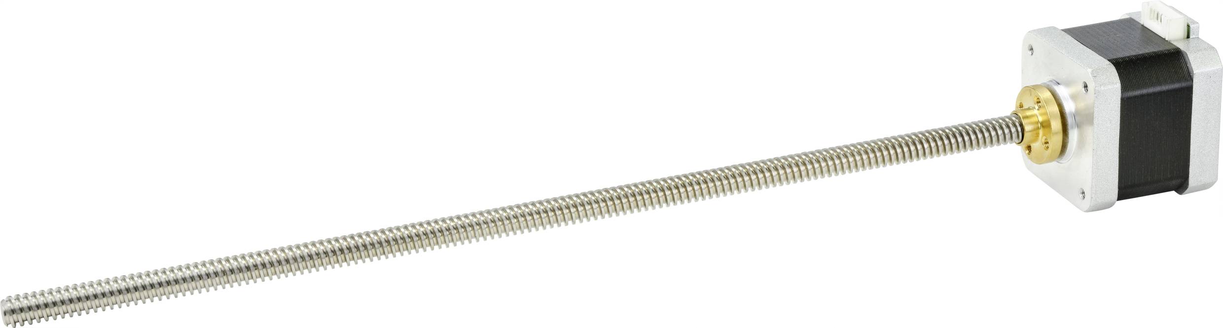 Stepper motor with long lead screw. Used for precise mechanical movements, typically in 3D printers or CNC machines.