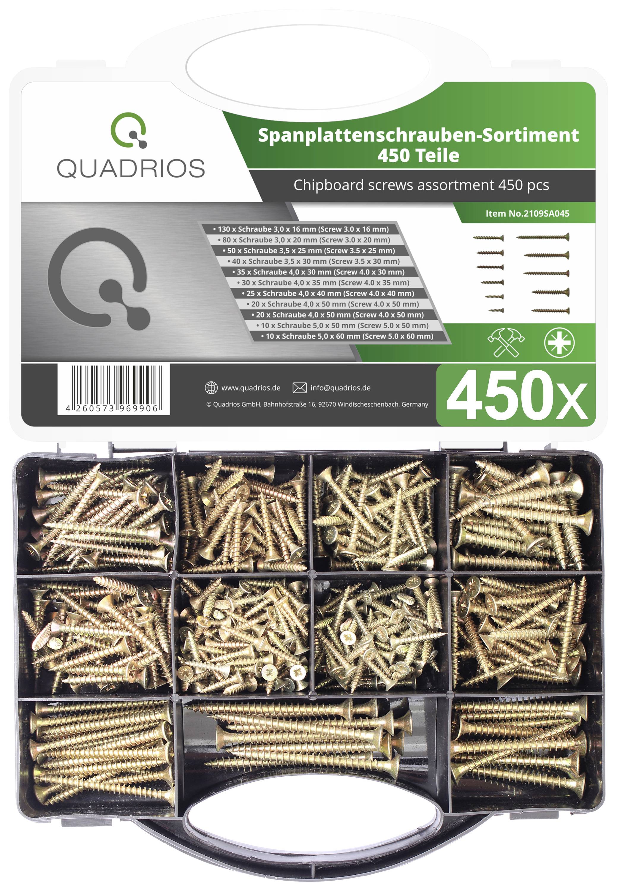 Quadrios 2109SA045 2109SA045 Spax screw set 450 pc(s)
