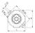 Technical drawing of a part with multiple dimensions. The diameter is 90.00. Contains specific angle and length specifications.
