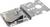 Metal mounting bracket with cut-out socket symbol, used for securely attaching electronic devices to walls.