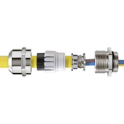 Wiska 10101196 Cable gland shockproof, with strain relief, with seal PG13.5 Brass (Ni-plated) Ecru 50 pc(s)