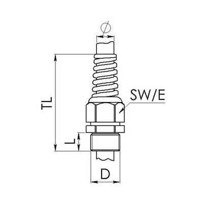 Wiska 10103511 Cable gland shockproof, with bend relief, with strain relief, with seal M25  Polyamide Black (RAL 9005) 2