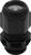 'Black plastic cable gland with two visible cable entries, suitable for secure fastening and sealing of cables.'