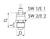 Technical drawing of a mechanical component with the designations 'SW 1/E 1' and 'SW 2/E 2' and dimensions TL, L, and D.