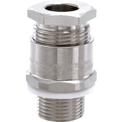 Metal connecting piece with threads at the top and bottom, suitable for industrial applications.