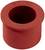 Red rubber buffer with cylindrical shape, possibly a damping element for mechanical applications.
