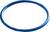 A blue, circular rubber ring on a white background.