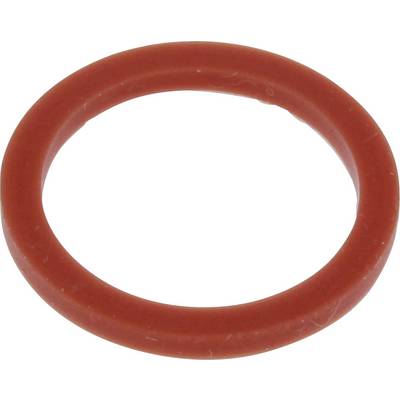 Red rubber sealing ring in a circular shape, on a white background. Primarily used as a seal in various mechanical applications.