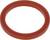 Red rubber sealing ring in a circular shape, on a white background. Primarily used as a seal in various mechanical applications.