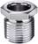 A metallic hexagonal blanking plug with threaded grooves, commonly used for sealing pipes or as an end cap.