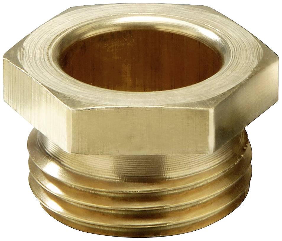 Brass Adapter with External Thread, Hexagonal Head, Used for Connecting Pipes in Plumbing or Heating Installations.