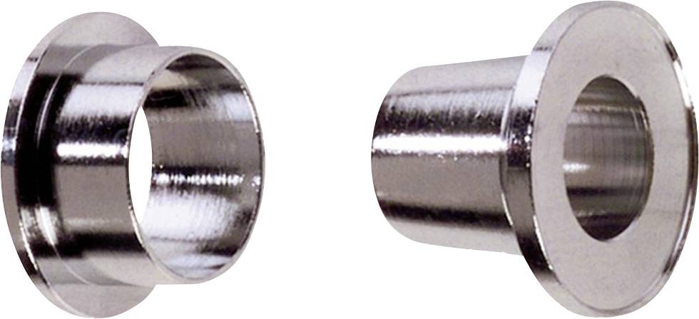 Two silver metal cylinders, one with a narrow opening and one with a wider opening, side by side on a white background.