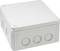 A rectangular grey distribution box with a removable cover, suitable for protecting electrical connections in indoor and outdoor areas.