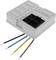 Electrical connection module with six exposed wires in various colours for wiring. Suitable for electrical installations.