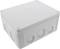A rectangular, grey distribution box with round cable entry holes on the sides, suitable for electrical installations.