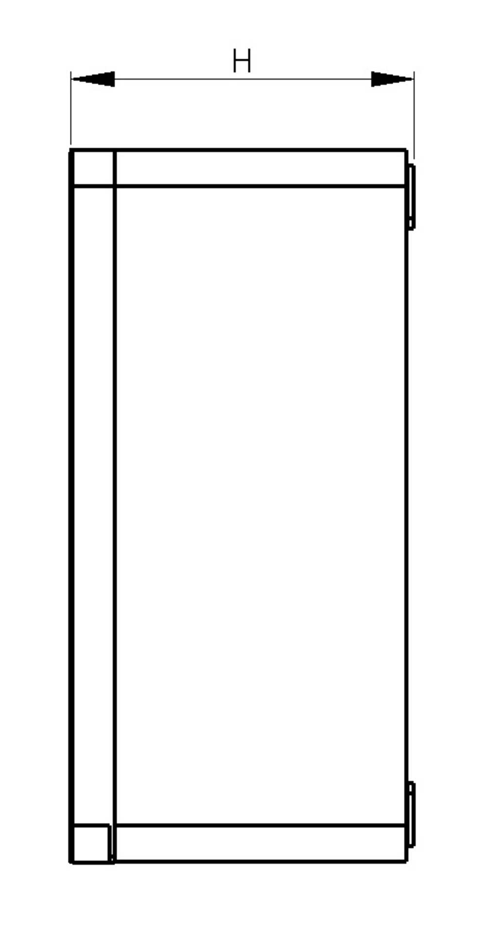 Technical drawing of a rectangle with the label 'H' above the width. Purpose unknown.