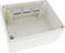 Plastic enclosure with three transparent terminal blocks, suitable for the installation of electrical components.