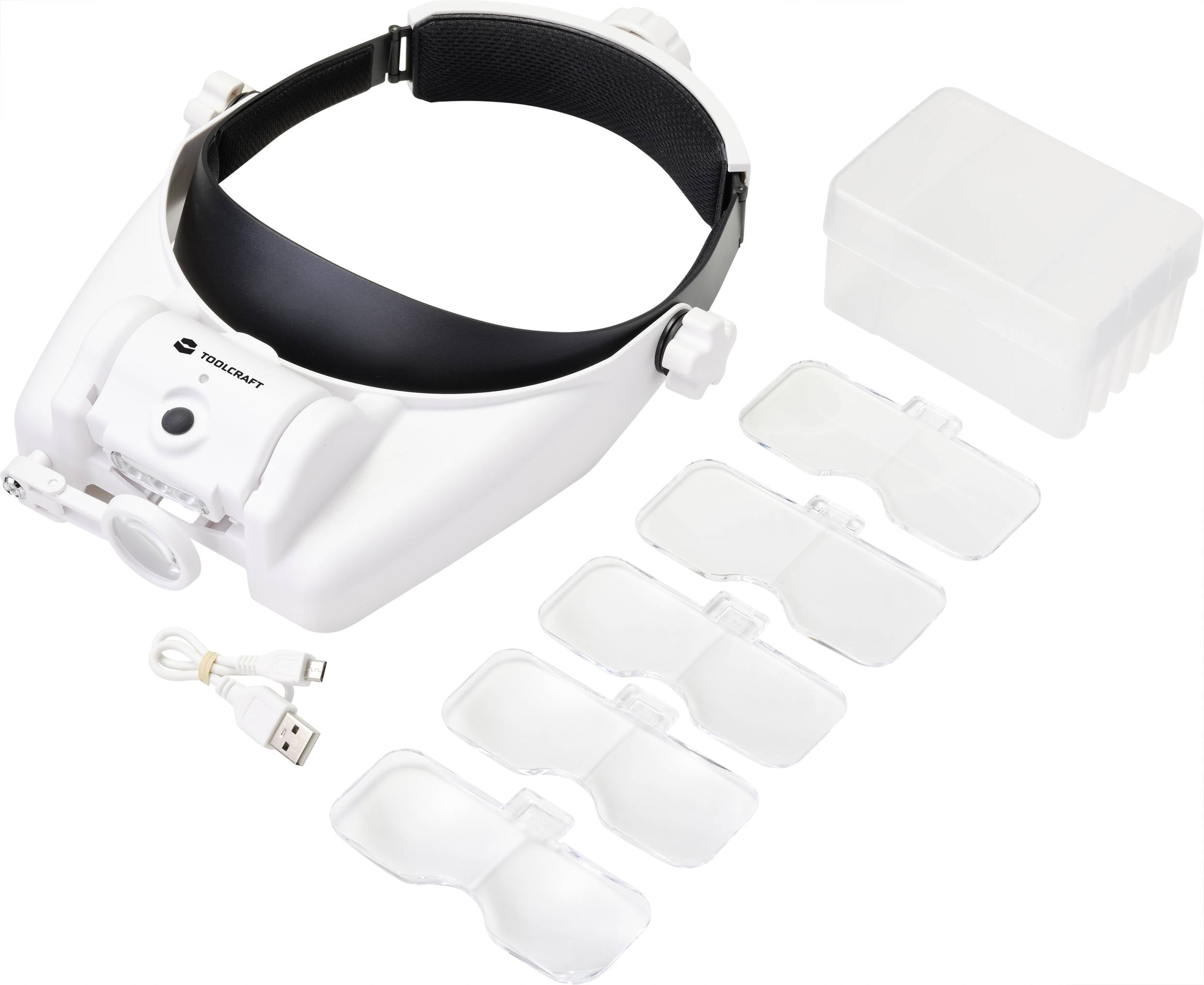 Magnifying Glasses Set with Headband, Multiple Interchangeable Lenses, USB Cable and Storage Box. Perfect for Intricate Detailed Work.
