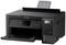 Epson multifunction printer in black, with a keypad, top paper feed, and four visible ink tanks on the right-hand side.